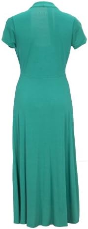 (EG584RD) Three Dot Simple Short Sleeved Dress in Lake Size: S