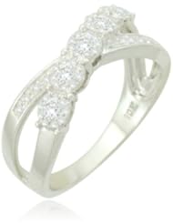 10k White Gold Crisscross Diamond Ring (8/25 cttw, I-J Color, I2-I3 Clarity)