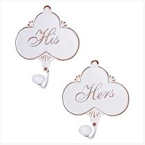 His And Hers Bath Room Decor Towel Hang Hangers Storage