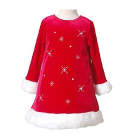Bonnie Jean Toddler Girls Clothes Red Snowflake Christmas Dress 2T-4T