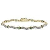 18k Yellow Gold Plated Sterling Silver Emerald Bracelet
