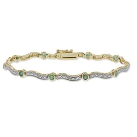 Buy 18k Yellow Gold Overlay Sterling Silver Emerald Bracelet by Amazon.com Collection