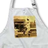 Vintage Detroit Tigers Making the Catch Black 1 - Waist Apron With Pockets