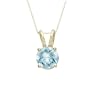 14k Yellow Gold 8mm Round Aquamarine Pendant