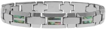Bracelet Abalone Shell inlaid Link Tungsten Carbide bracelet Jewel