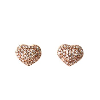 [ミー]me. ピアス ハートパヴェピアス シルバー925 (PinkGoldコーティング) 95-0290
