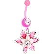 Bioplast Pink Blooming Lily Belly Ring
