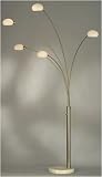 Five Light Marble and Glass Arc Floor Lamp