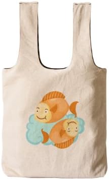 Vietsbay's Women Pisces Zodiac Astrology Signs Prints Reversible Canvas Handbags
