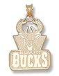Milwaukee Bucks New Logo 1" Charm/Pendant -Choose from 14K/10K, Stainless Steel or Gold Plated