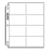 20 (Twenty) Single Ultra Pro 8-Pocket Pages - Eight Pockets Page (8 Top Load / Horizontal Slots)