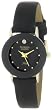 Armitron Women's 75-2447BLK NOW Diamond Accented Gold-Tone Black Leather Watch