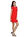 Romwe Women's Short Sleeve Shirt Casual Swing Dress Light Red S