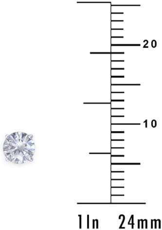 Spectacular! 14k White-gold Pair 4.00mm each (1/2 CT TW) Round Moissanite Stud Earings by Vicky K Designs