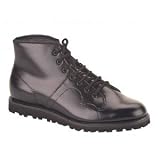 MONKEY BOOT-102, Black Leather 7 Eyelet Ankle Boot by Demonia