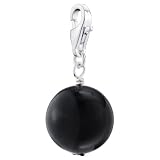 Pearl Charm, mystic black/silver-plated, 14 mm