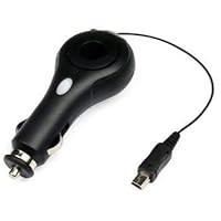 Retractable Car Charger For Motorola Moto EM330 / Razr V3, V3c, V3m, V3i, V3t, V3e, V3r, Pebl U6, Slvr L7, L6, L7c Krzr K1, K1m, Q, V190, V195, V360, V323, V325, V365, W315, Rizr Z3, Motorazr V3xx, Motorazr Maxx Ve, Motorola Krzr K3 / Slvr L9 / Rizr Z6 / Z8