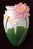Dragonfly & Waterlily Wall Vase Ibis & Orchid Design