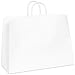 White Paper Shopping Bags, 16inch W x 6inch D x 12inch H