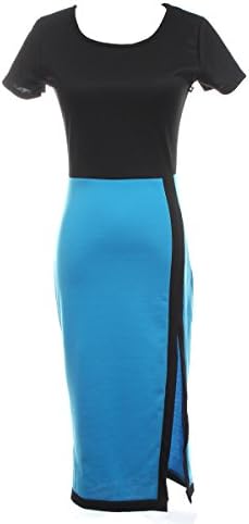2014 NEW Womens Optical Illusion Colorblock Bodycon Split Cocktail Party Dress