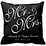 Lightinglife 18 Throw Pillow Black &amp;Amp; White Mr. And Mrs. Wedding Pillow
