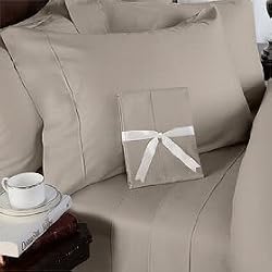 Low price 1200 Thread Count King 4pc Bed Sheet Set Egyptian Cotton Deep Pocket Taupe