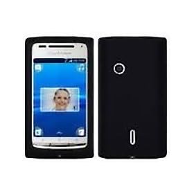 SONY ERICSSON XPERIA X8 Noire Etui en silicone / Couverture / Peau Avec Screen Protector