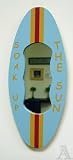 Surfboard Wood Wall Mounted Bedroom Mirror