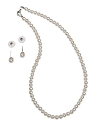 Ivory Pearl Necklace and Stud Earrings