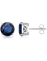 1.4 ct Solitaire Round Sapphire Earrings