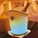 LED Lighted Champagne Chiller (White/Brushed Aluminum) (11.7"H x 11"W x 11"D)