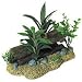 Log Cavern with Plants - 9 in. x 5 12 in. x 5 in.