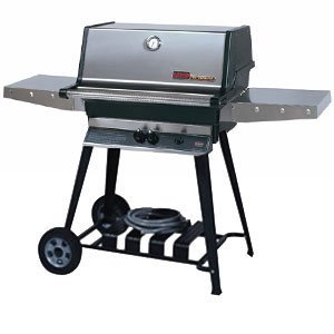 MHP Heritage Natural Gas Grill Cart w SearMagic Grids and 2 Folding Shelves