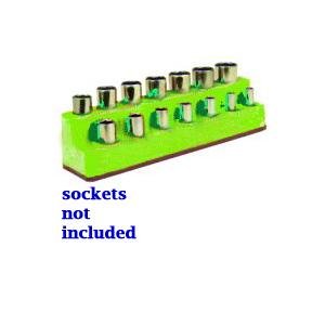 Mechanics Time Savers (MTS1485) 3/8 in. Drive 14 Hole NeonGreen Impact Socket Holder On Sale