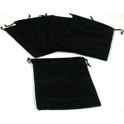 6 Pouches Black Velvet Drawstring Jewelry Bags 5