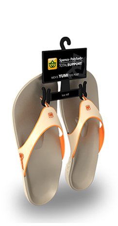 Spenco Polysorb Total Support Yumi Sandals, Khaki/Chili, Men's 10