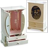 Mele White Jewelry Box- Dual Necklace Storage