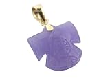 Lavender Jade Tradional Chinese Shirt Pendant, 14k Gold