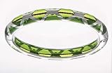 Kabbalah Bangle Sterling Silver Green Resin and Authentic Red String Bangle