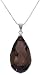 Sterling Silver Box Chain Faceted Smoky-Quartz Teardrop Pendant, 18"