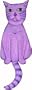 Cat Wall Clock - Violet (Violet) (19" tall)