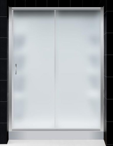 DreamLine DL-6103C-01FR Infinity Frosted Glass Shower Door, Amazon 30â x 60â Center Drain Tray and B