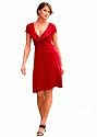 Vivance Damen-Kleid Volant-Kleid rot