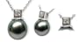 18K white gold Semele Black Tahitian cultured pearl and diamond pendant