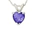 All-Natural Genuine 4 mm, Heart Shape Tanzanite pendant set in 14k White Gold