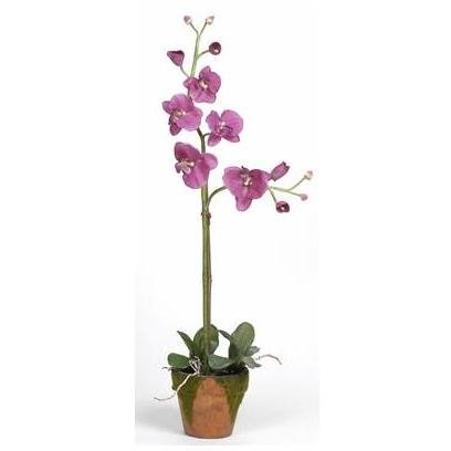 Nearly Natural 4057-LV Phalaenopsis with Moss Pot Silk Orchid Plant Lavender