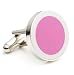 Pink Dot Rhodium Silver Enamel Cufflinks Cuff Links
