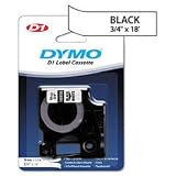 D1 Permanent High-Performance Polyester Label Tape, 3/4in x 18ft, Blac
