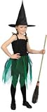 Child Green Witch Costume & Hat - Large