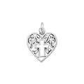 Heart Charm With Cross Outline
